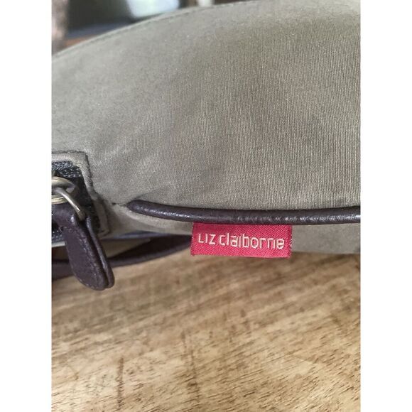 Liz Claiborne Olive Green Crossbody Mini Backpack Double Zip Compartments 9”x7” - Picture 5 of 11